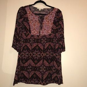 Maroon and black summer dress